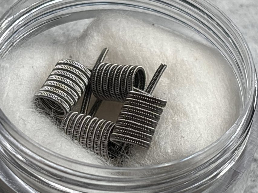 Handmade coils packed in cotton inside a jar